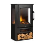 Klarstein Bormio Panorama Cheminée électrique, 2 puissances de chauffage 1000W – 2000W – Noir